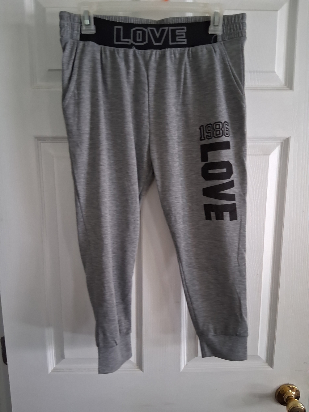 Women's Gray 'LOVE' Jogger Track Pants